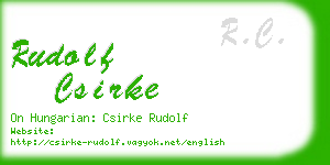 rudolf csirke business card